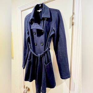 CAbi Navy Blue Double-Breasted Knit Jacket